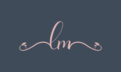 LM initial handwriting logo template vector illustration Background design.