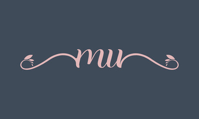 Fototapeta na wymiar MU initial handwriting logo template vector illustration Background design.