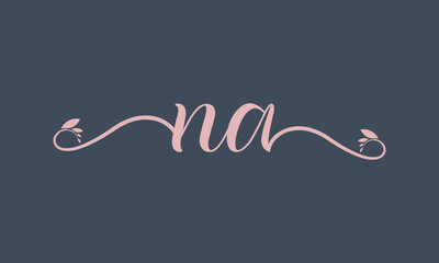 NA initial handwriting logo template vector illustration Background design.