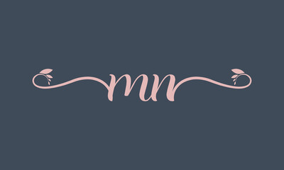 MN initial handwriting logo template vector illustration Background design.