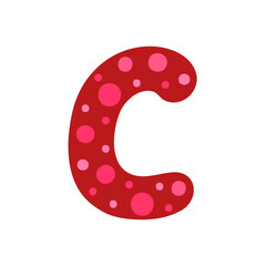 The letter C, logo icon. Vector Illustration for printing, backgrounds, covers and packaging. Image can be used for greeting cards, posters, stickers and textile. Isolated on white background.