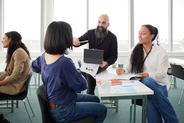 People talking during workshop