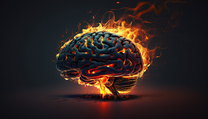a brain on fire and pain, generative ai - 581086259