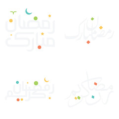 Vector Illustration of Ramadan Kareem Wishes with Arabic Calligraphy.