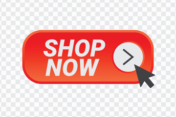Shop now with a stylish shopping cart button. Modern web collection for online shopping sites. Click, apply, and hand pointer icons. Vector illustration for contemporary web design