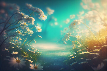 Fototapeta na wymiar Beautiful blurred spring background