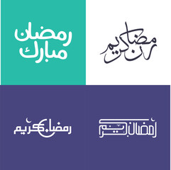 Fototapeta na wymiar Elegant and Minimalist Arabic Calligraphy Pack for Ramadan Wishes.