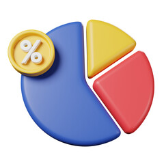 3d render pie chart object 
