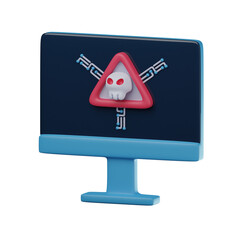 3D Malware Desktop Illustration