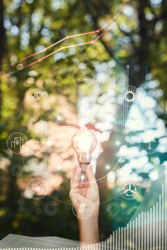 Hand holding lightbulb