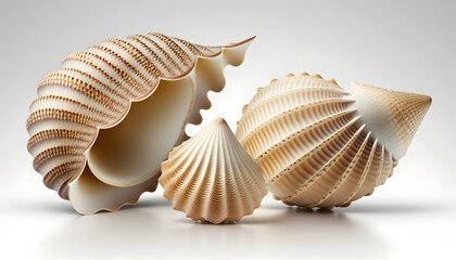 seashell, isolated, white background, generative ai