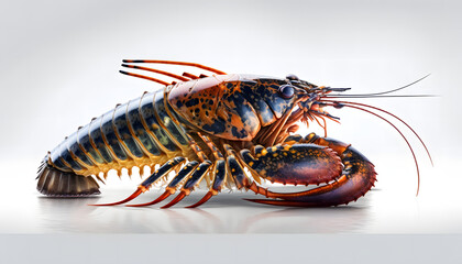 lobster, seafood, fishmonger, isolated, white background, generative ai