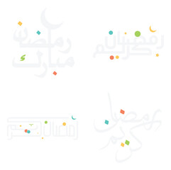 Ramadan Kareem Vector Design with Modern Arabic Typography.