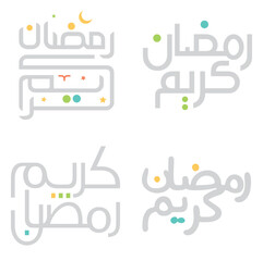 Arabic Typography Ramadan Kareem Wishes with Elegant Calligraphy.