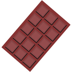 Chocolate bar icon in a flat cartoon style