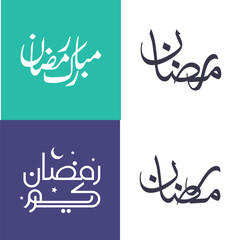 Celebrate Ramadan Kareem with Modern and Simple Arabic Calligraphy Pack.