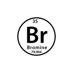 Bromine element periodic table icon vector logo design template