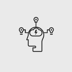 mind thinking vector icon illustration sign