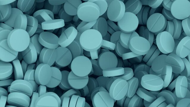 blue vitamins, pills, medicinal background, concept development medicine and pharmacology, health, humanization intensive care, drug addiction problems, day medic, overdose, 3d rendering