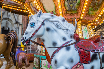 Fototapeta na wymiar Head from a horse on a Carousel
