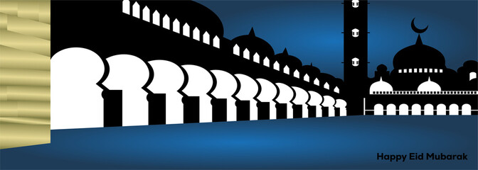 Happy eid mubarak logo modern