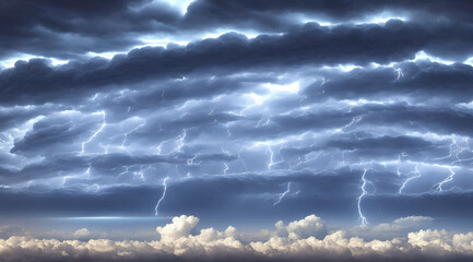 A surreal landscape of clouds and lightning to commemorate World Meteorology Day.