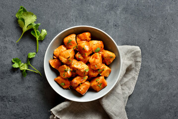 Chicken bites in bowl