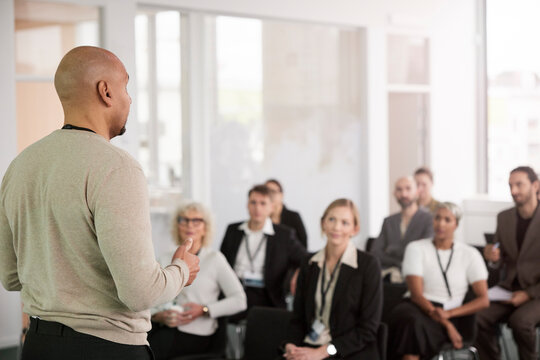 Man having presentation during business seminar