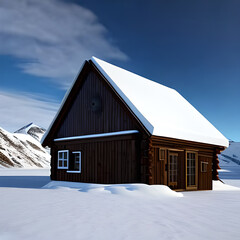house in the snow