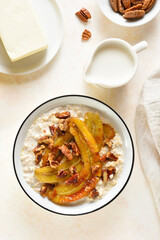 Caramelized banana oatmeal bowl