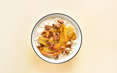 Caramelized banana oatmeal bowl