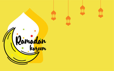 greetings commemorating the month of Ramadan  for Muslims and copy space area