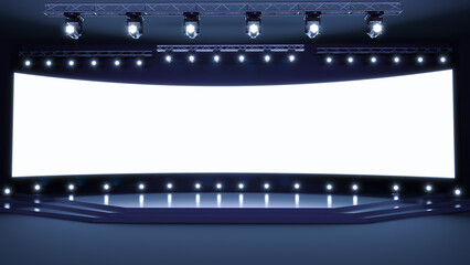 3D render of Empty stage Design for mockup and Corporate identity, Scene event led, Show on the stage.