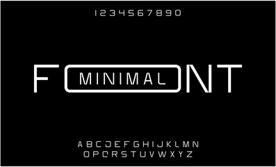 Minimal font. Minimal alphabet. Typography designs set a to z. Vector illustration