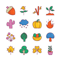 Nature Vector Hand Draw Filled Outline icon style illustration. EPS 10 Files Set 2