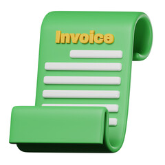 invoice icon isolated on white 3d rendered