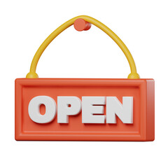 open sign 3d icon