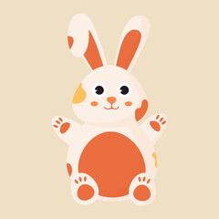 Vector illustration of a cute hare