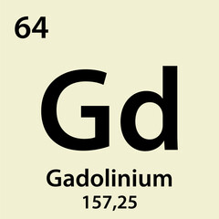 Gadolinium element periodic table icon vector logo design template