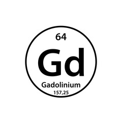 Gadolinium element periodic table icon vector logo design template