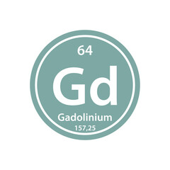 Gadolinium element periodic table icon vector logo design template