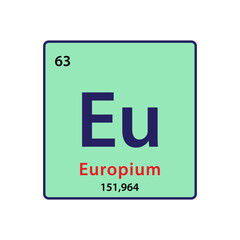 Europium element periodic table icon vector logo design template