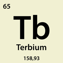 Terbium element periodic table icon vector logo design template