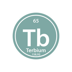 Terbium element periodic table icon vector logo design template