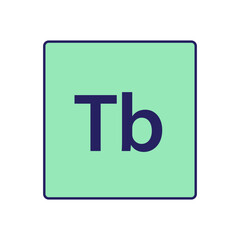 Terbium element periodic table icon vector logo design template