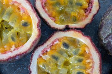 passion fruit, close up, tropical fruits