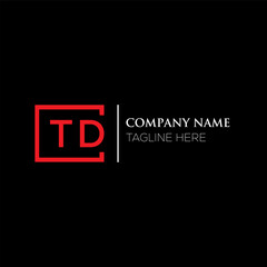 TD letter logo design on black background. TD creative initials letter logo concept. TD letter design. TD letter design on black background. TD logo vector.
