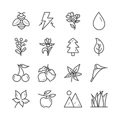 Nature Vector Hand Draw Outline icon style illustration. EPS 10 Files Set 5