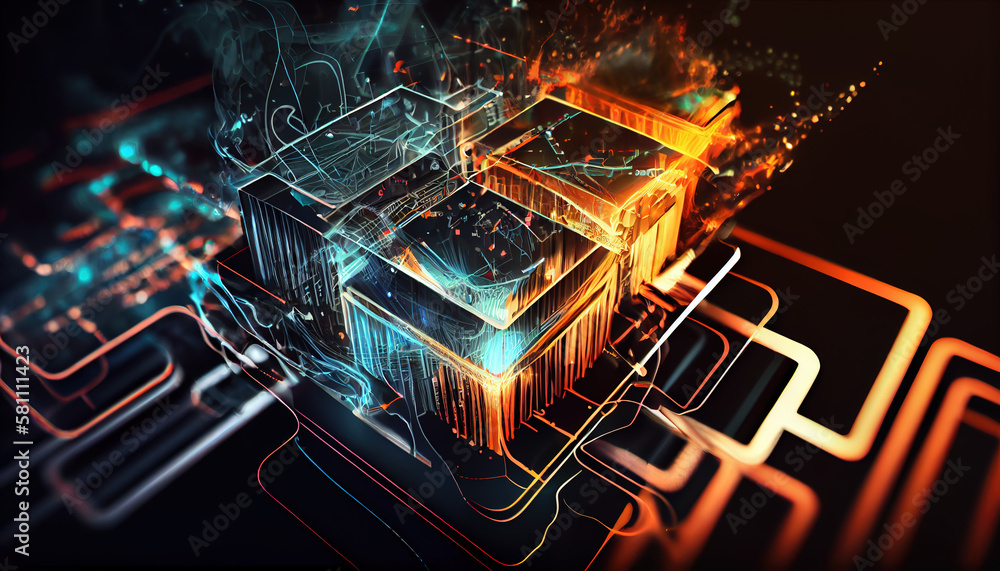 Poster digital technology, internet network connection, big data, digital marketing iot internet of things.