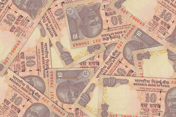 Indian banknotes. Close up money from India. Indian rupee currency of the Republic of India.3D render
